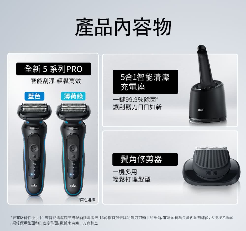 在實驗條件下,用百靈智能清潔底座搭配酒精清潔液,除菌指有效去除刮鬍刀刀頭上的细菌。實驗菌種為金黃色葡萄球菌,大肠埃希氏菌