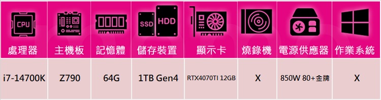 華碩平台 i7廿核GeForce RTX 4070TI{魔城