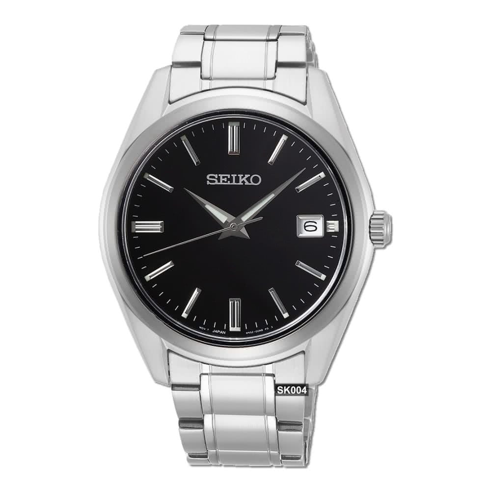 SEIKO 精工 CS系列精鋼石英錶40㎜黑面款 SK004