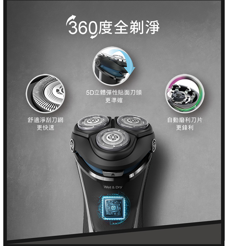 5D立體彈性貼面刀頭