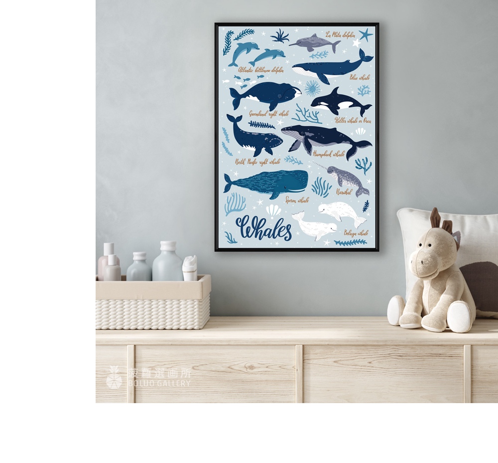 菠蘿選畫所 淘氣鯨豚圖鑑 - 42x60cm(海底世界/客廳