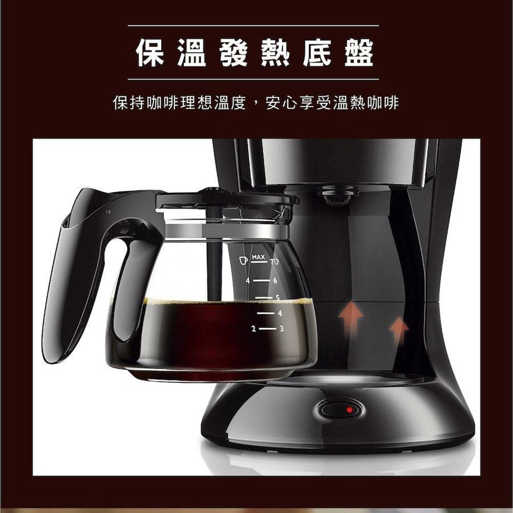 保溫發熱底盤 保持咖啡理想溫度,安心享受溫熱咖啡 