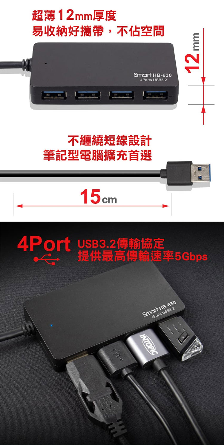 HB-630 USB3.2高速集線器折扣推薦
