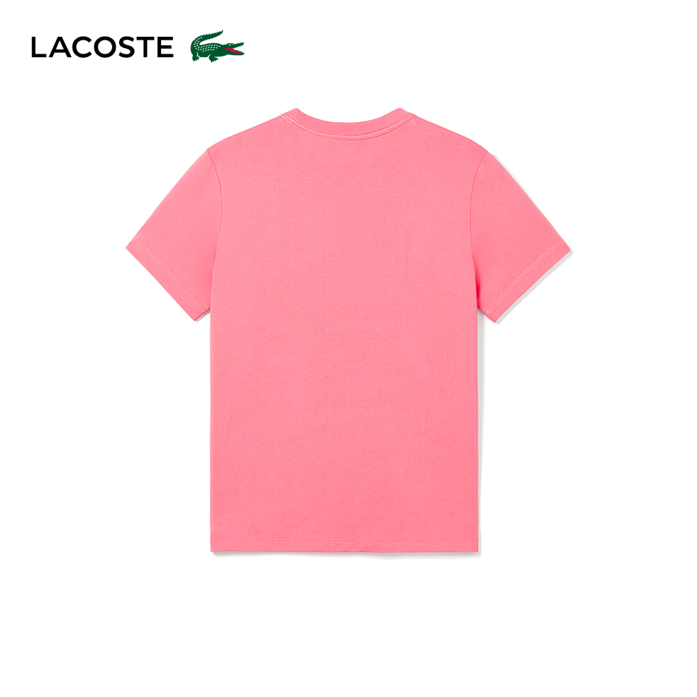 LACOSTE 母親節首選女裝-常規版型柔軟平紋短袖T恤(桃