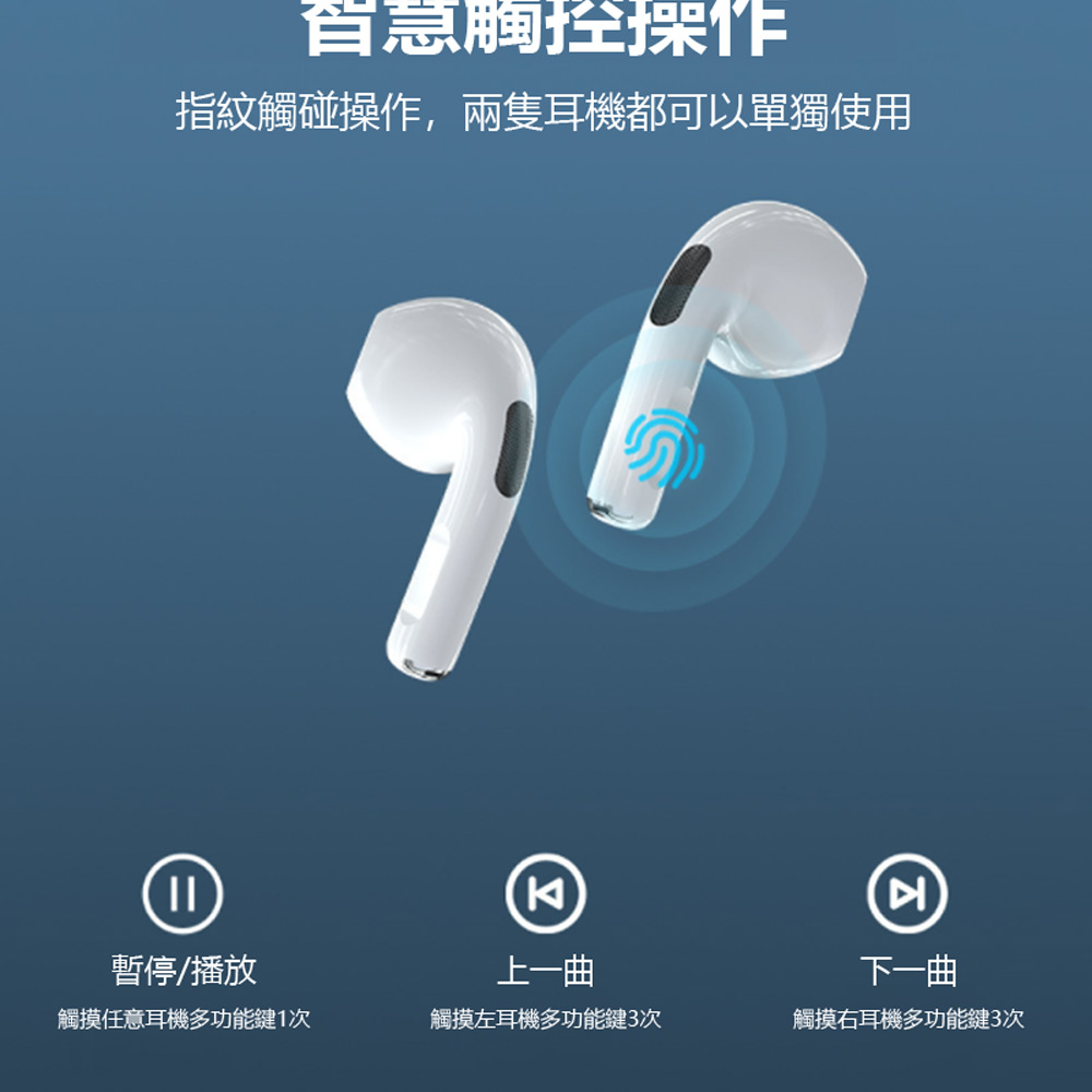 指紋觸碰操作,兩隻耳機都可以單獨使用