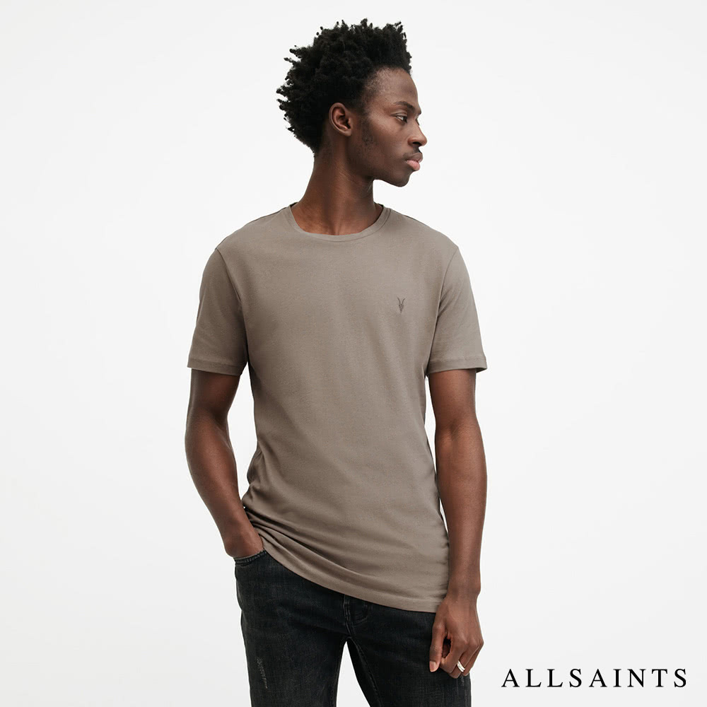 ALLSAINTS BRACE 公羊頭骨刺繡純棉修身短袖T恤