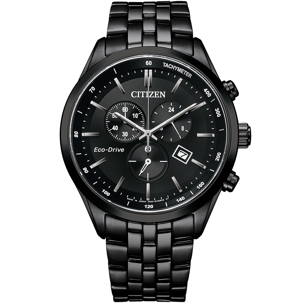 CITIZEN 星辰 光動能三眼計時手錶 送行動電源(AT2