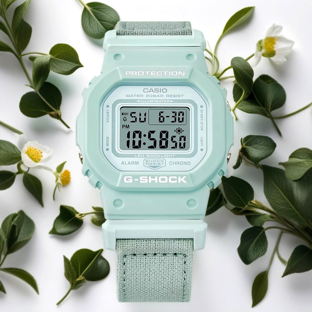 CASIO 卡西歐 G-SHOCK 自然系列 湖水藍 布質錶