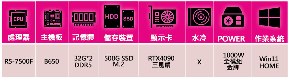 微星平台 R5六核 Geforce RTX4090 WiN1