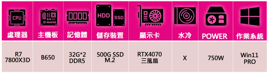 微星平台 R7八核 Geforce RTX4070 3X W