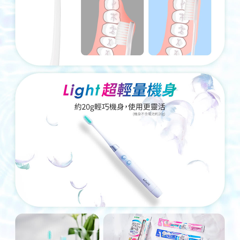 Light 超輕量機身 約20g輕巧機身,使用更靈活 機身不含電池約20g 口合 