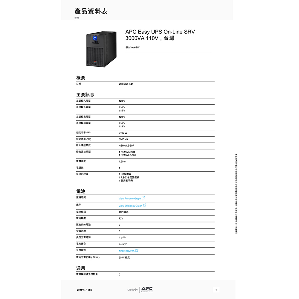 CHANG YUN 昌運 APC 不斷電系統 UPS SRV