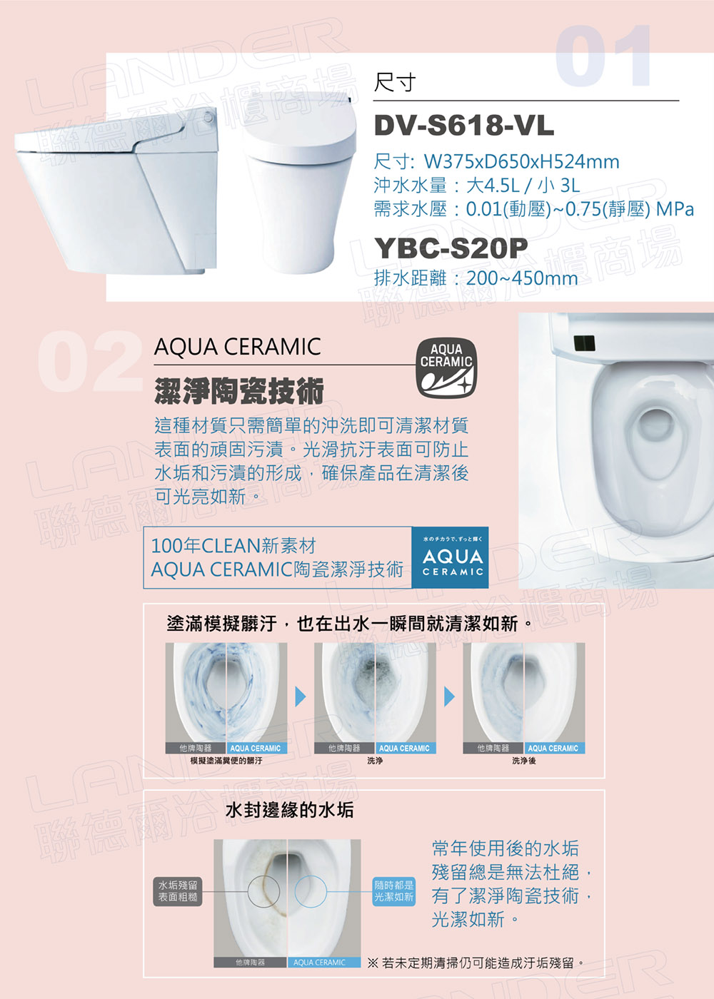 AQUA CERAMIC 若未定期清掃仍可能造成汙垢殘留。