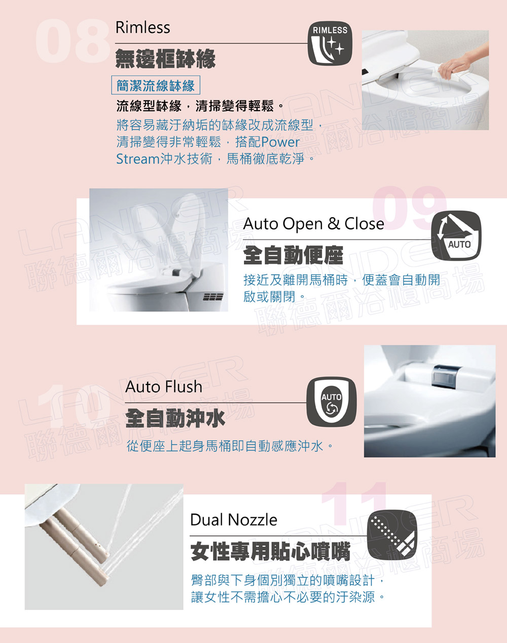 Stream沖水技術,馬桶徹底乾淨。