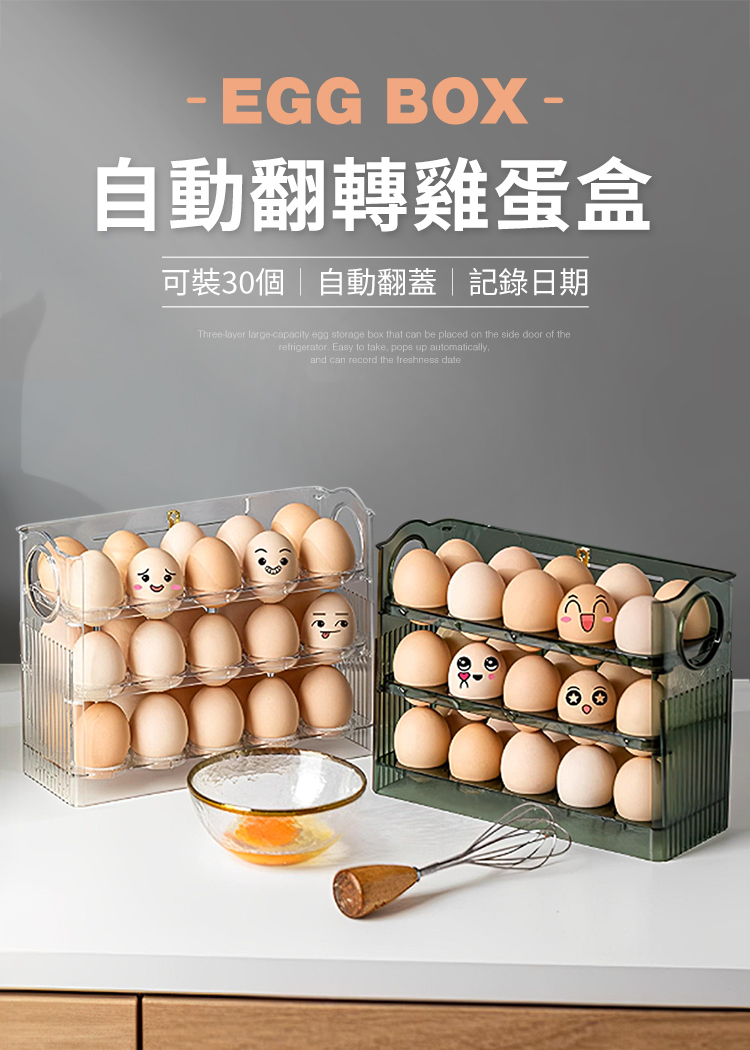 JIAGO 自動翻轉雞蛋收納盒(2入組)好評推薦