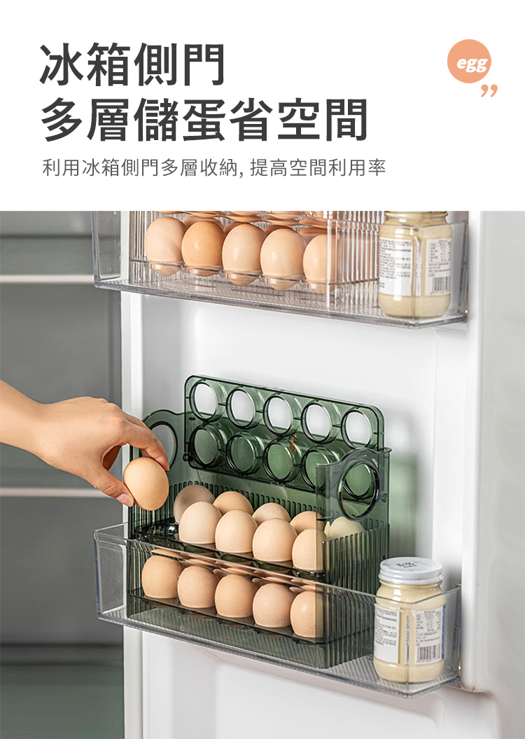 JIAGO 自動翻轉雞蛋收納盒(2入組)好評推薦
