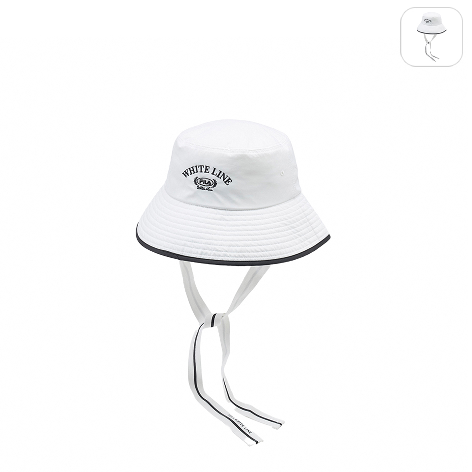 FILA官方直營 時尚筒帽-白色(HTY-1604-WT)折