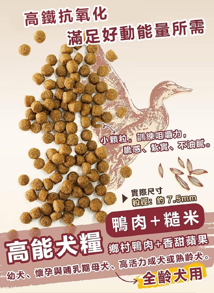 BENEFIT 斑尼菲 3包箱購 高能犬 6kg 鴨肉糙米配