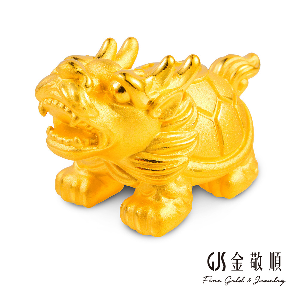 GJS 金敬順 黃金擺件富貴吉祥神獸龍龜-小(金重:1.06