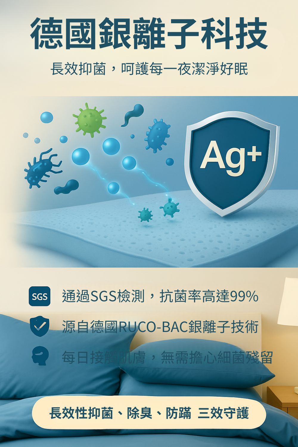 SGS 通過SGS檢測,抗菌率高達99%