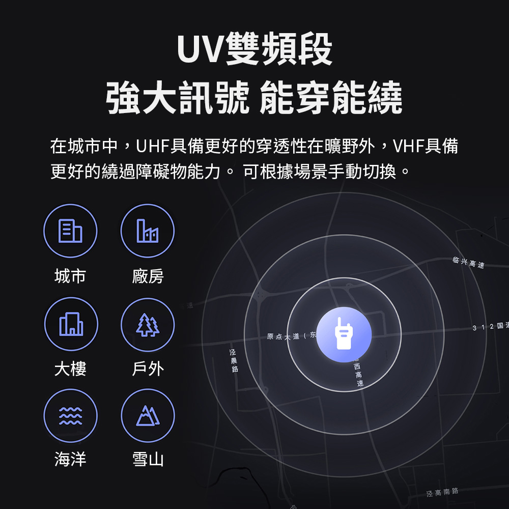 在城市中,UHF具備更好的穿透性在曠野外,VHF具備