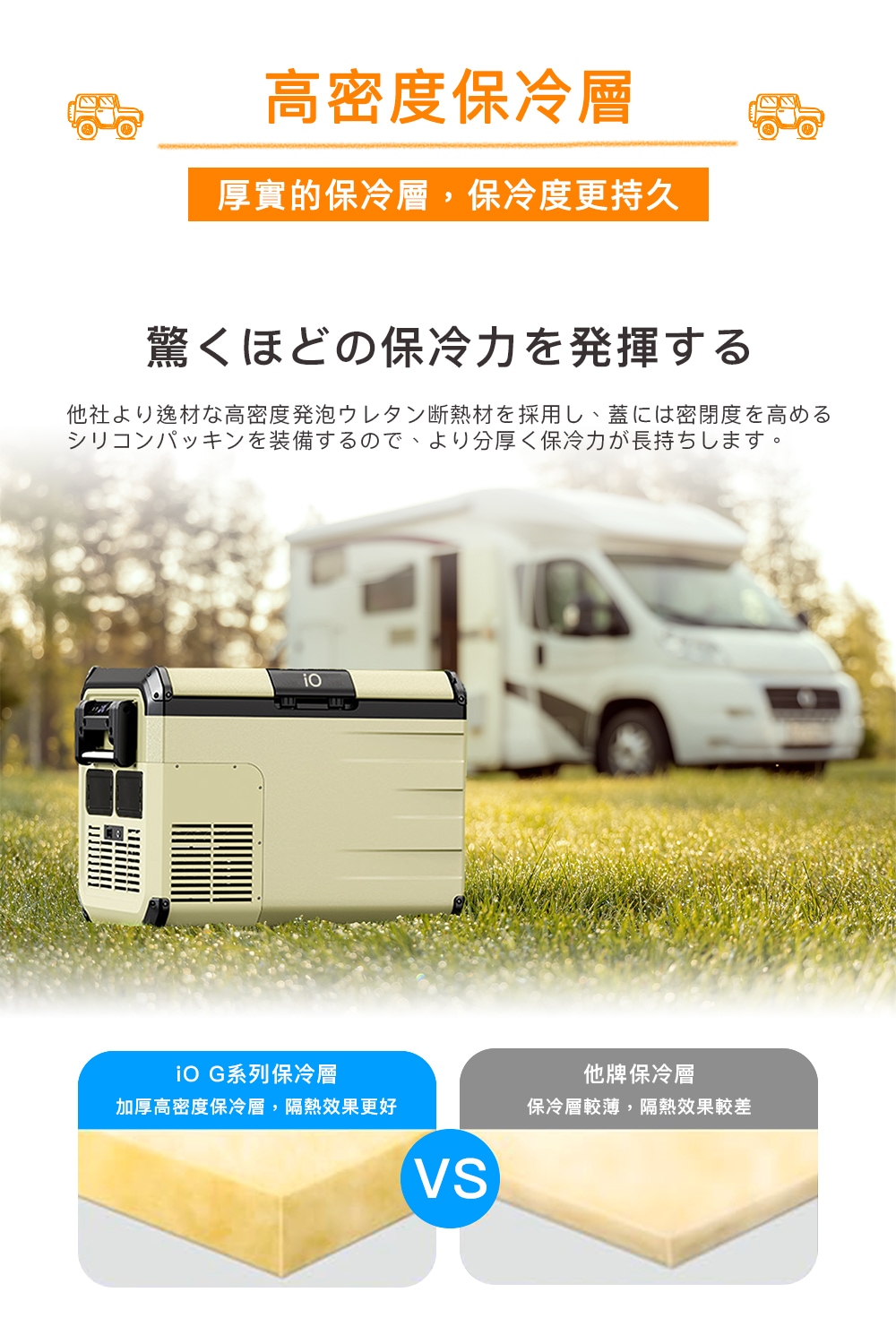 他社逸材高密度発泡 断熱材採用、蓋