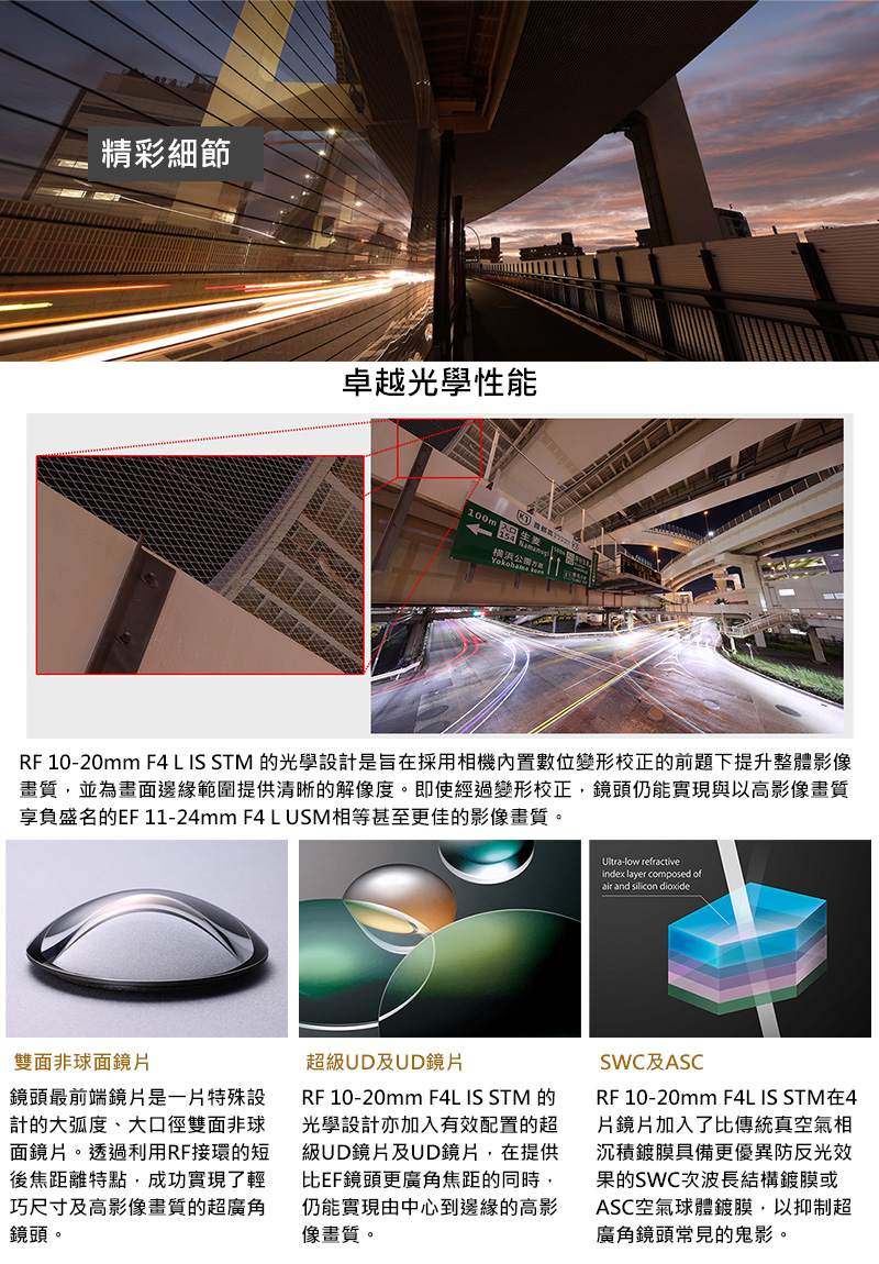 RF 1020mm F4 L IS STM 的光學設計是旨在採用相機內置數位變形校正的前題下提升整體影像