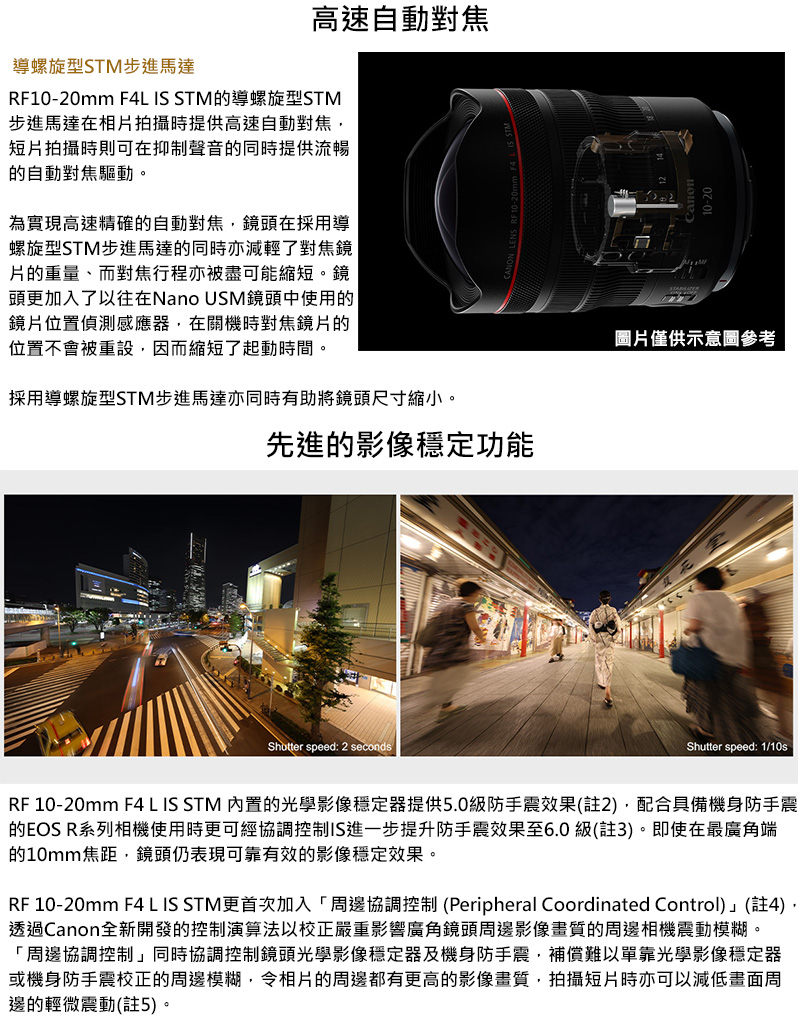 RF 1020mm F4 L IS STM更首次加入周邊協調控制Peripheral Coordinated Control註4,
