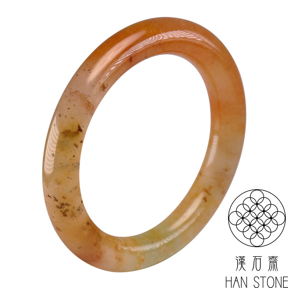 漢石齋 天然水沫玉 圓條手鐲玉鐲(手圍18.3/版寬10mm