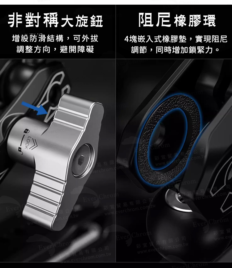4塊嵌入式橡膠墊,實現阻尼