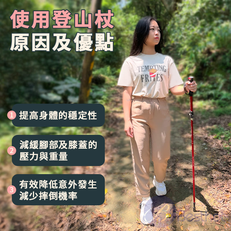 BESTHOT 極輕鋁合金五節外鎖登山杖－2入組好評推薦