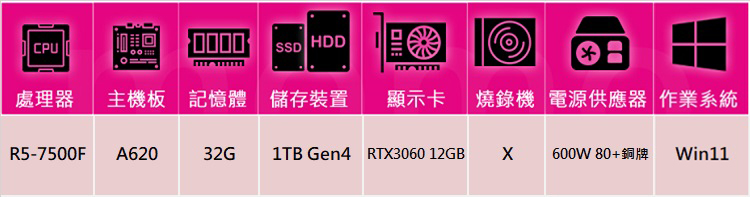 技嘉平台 R5六核GeForce RTX 3060 Win1