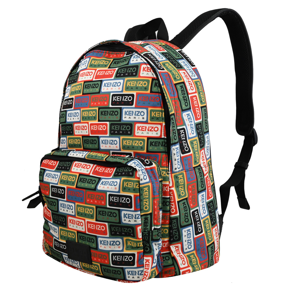KENZO 繽紛滿版LOGO印花休閒旅用包後背包(彩色 大款
