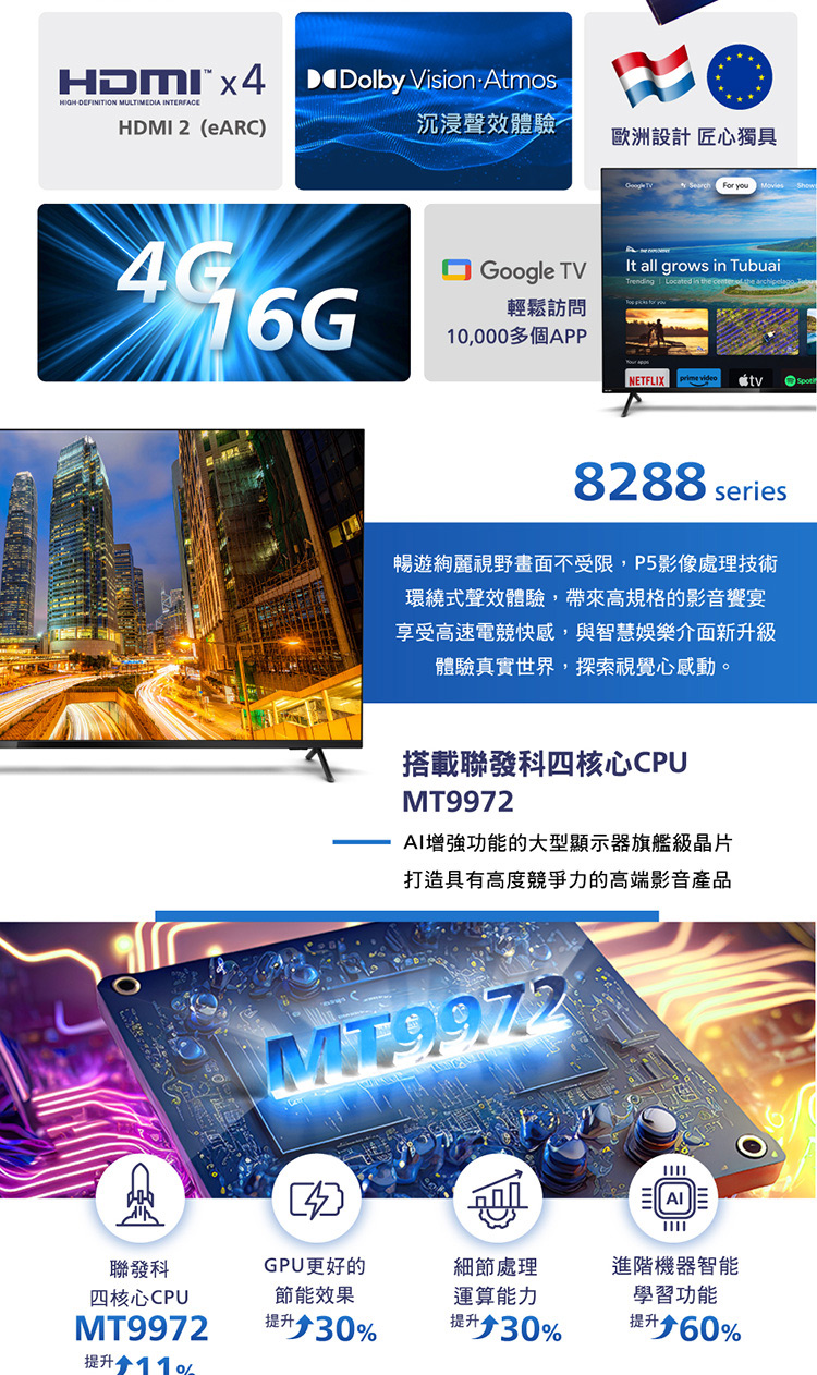 Philips 飛利浦 70吋4K Google TV智慧聯