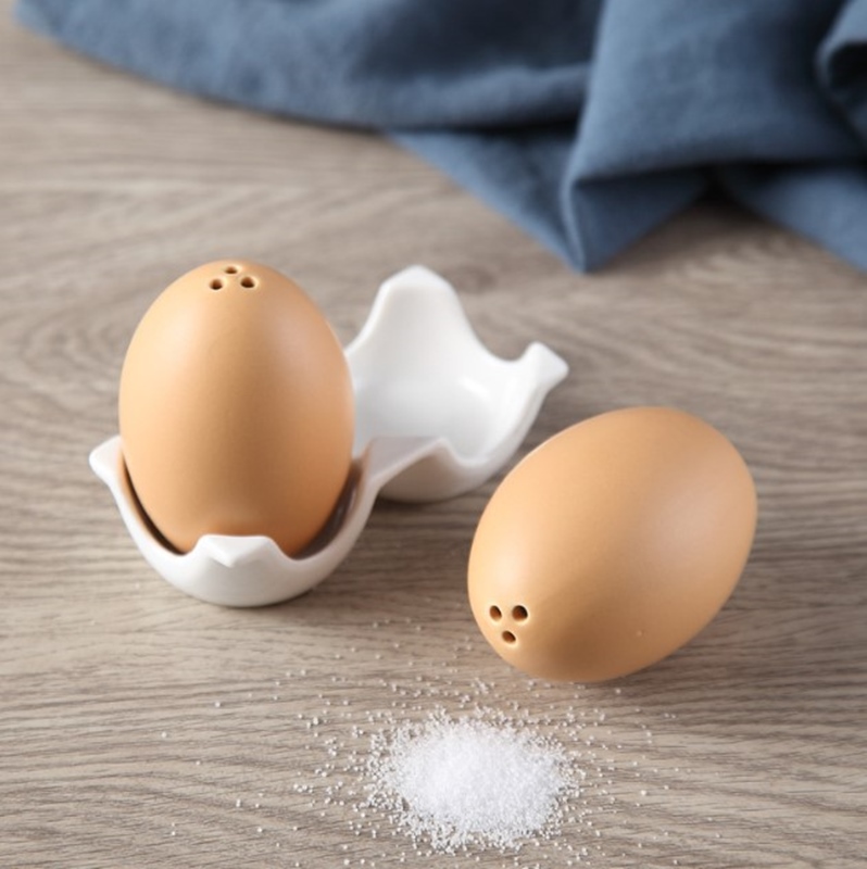 JEN 創意雞蛋造型陶瓷胡椒鹽調味粉罐 推薦
