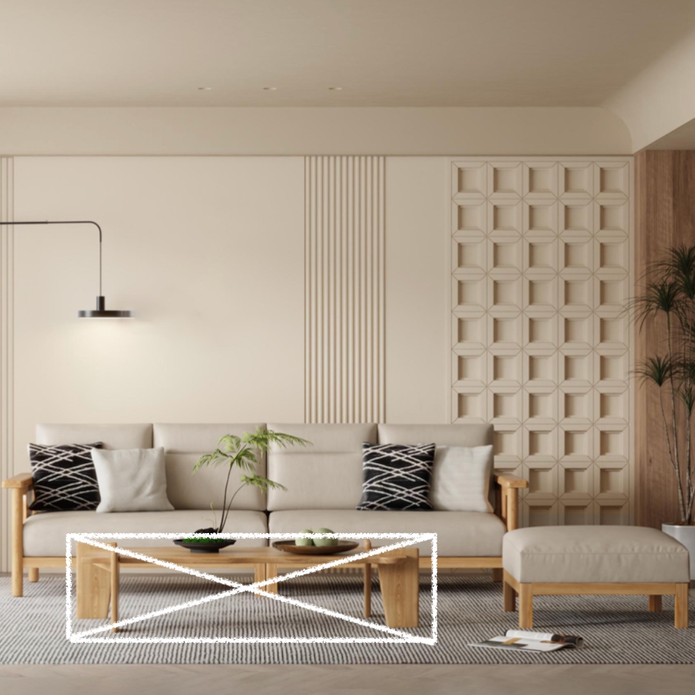 橙家居·家具 /預購/侘寂系列實木直排軟包沙發+腳凳 SSX