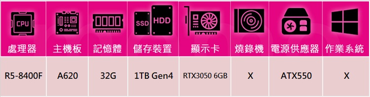 技嘉平台 R5六核GeForce RTX 3050{異特龍G