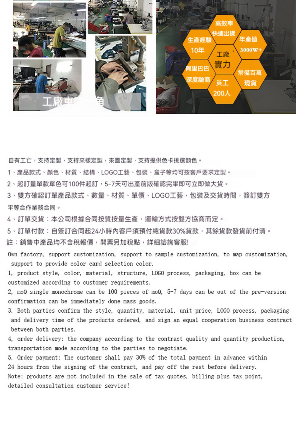 3、雙方確認訂單產品款式、數量、材質、單價、LOGO工藝,包裝及交貨時間,簽訂雙方