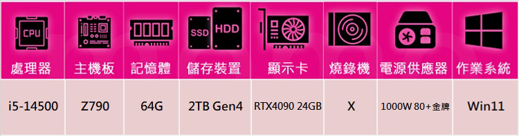 技嘉平台 i5十四核GeForce RTX 4090 Win