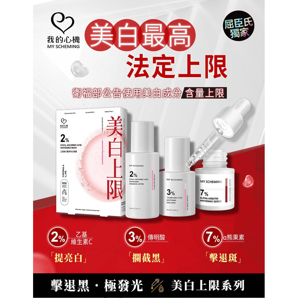 我的心機 3%傳明酸阻黑煥白精華&防曬噴霧SPF50+PA+