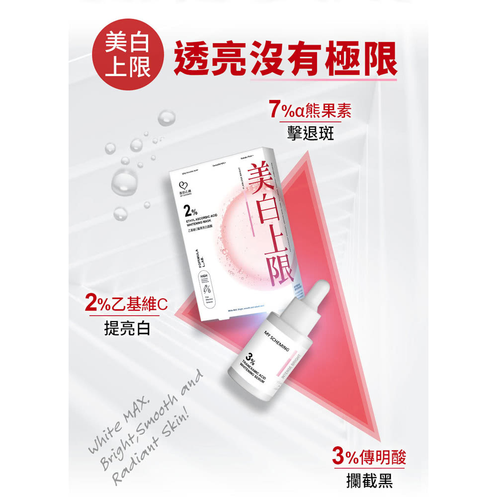 我的心機 3%傳明酸阻黑煥白精華&防曬噴霧SPF50+PA+