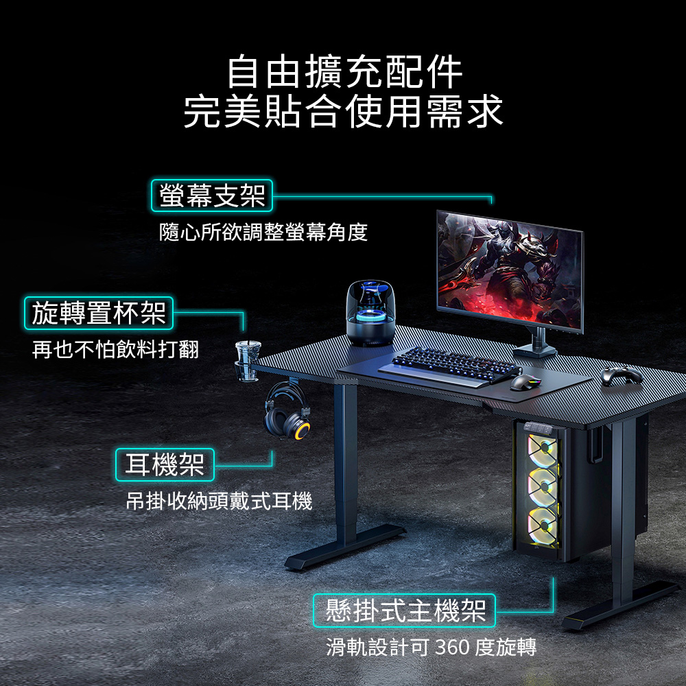 滑軌設計可 360度旋轉