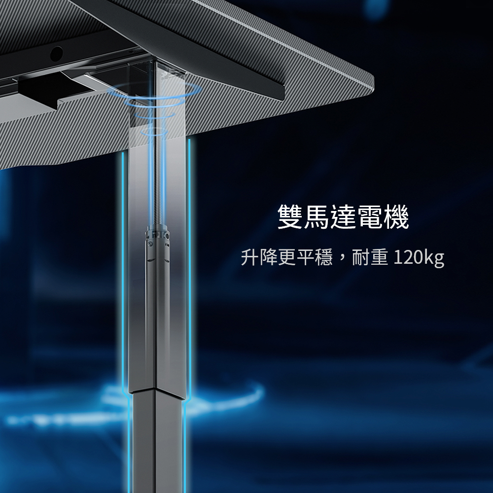 雙馬達電機 升降更平穩,耐重120kg 