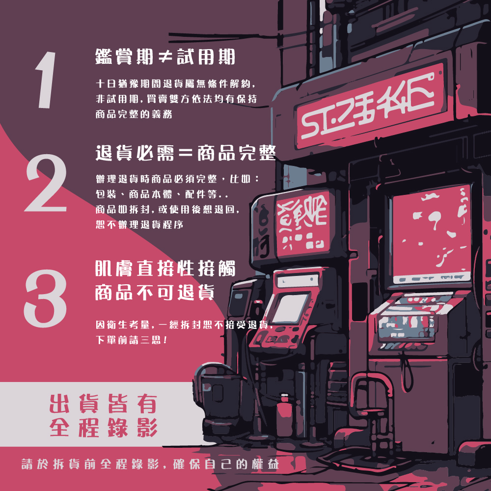 因衛生考量, 一經拆封恕不接受退貨