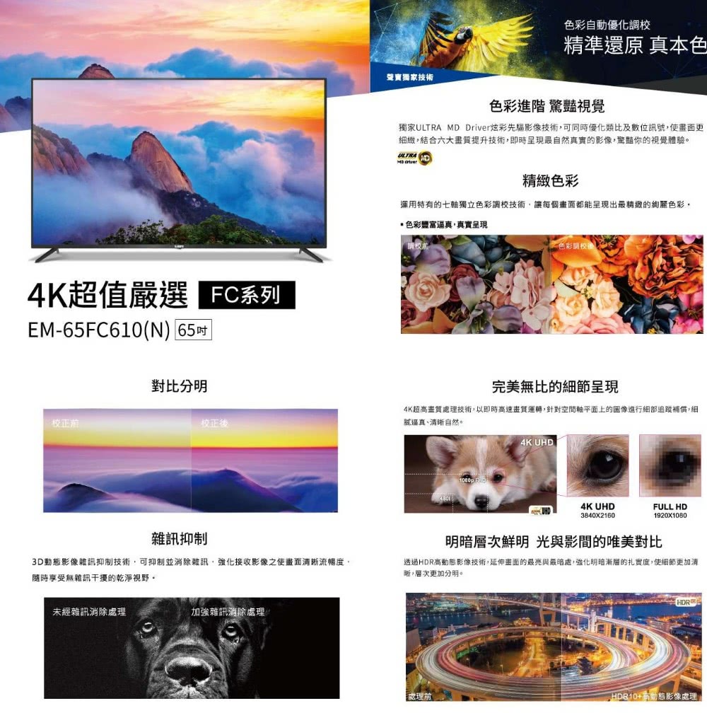 SAMPO 聲寶 55型4K液晶顯示器+視訊盒(EM-55F