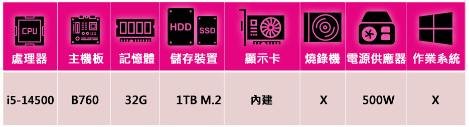 微星平台 i5十四核{神光衛士}文書機(i5-14500/B