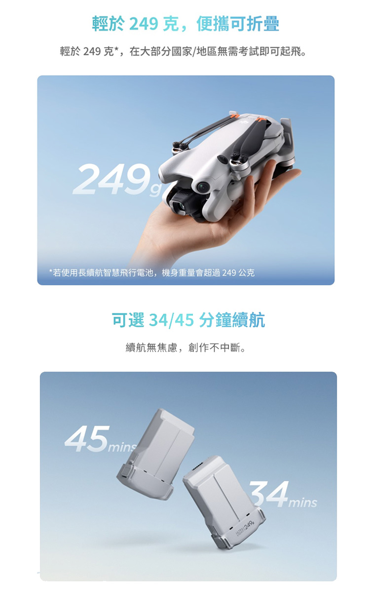 DJI MINI 4 PRO 帶屏組長續航套裝 + 256G