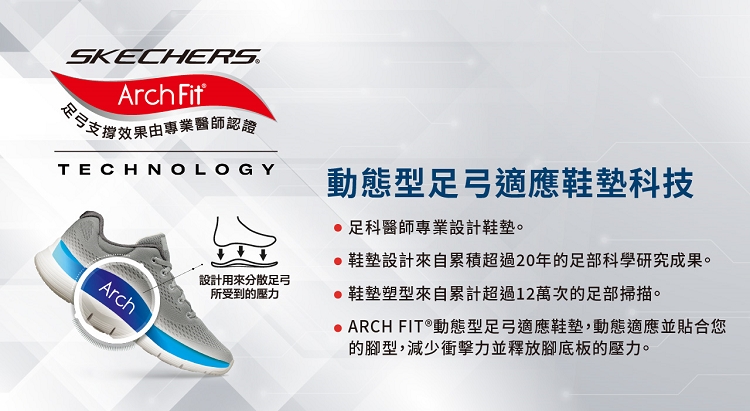 SKECHERS 男鞋 休閒系列 瞬穿舒適科技 ARCH F