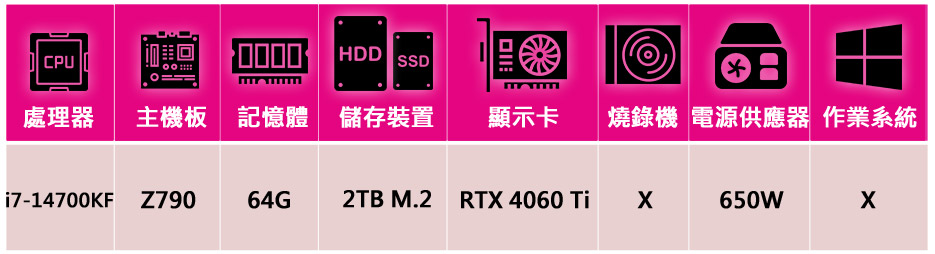 華碩平台 i7二十核GeForce RTX 4060Ti{戰