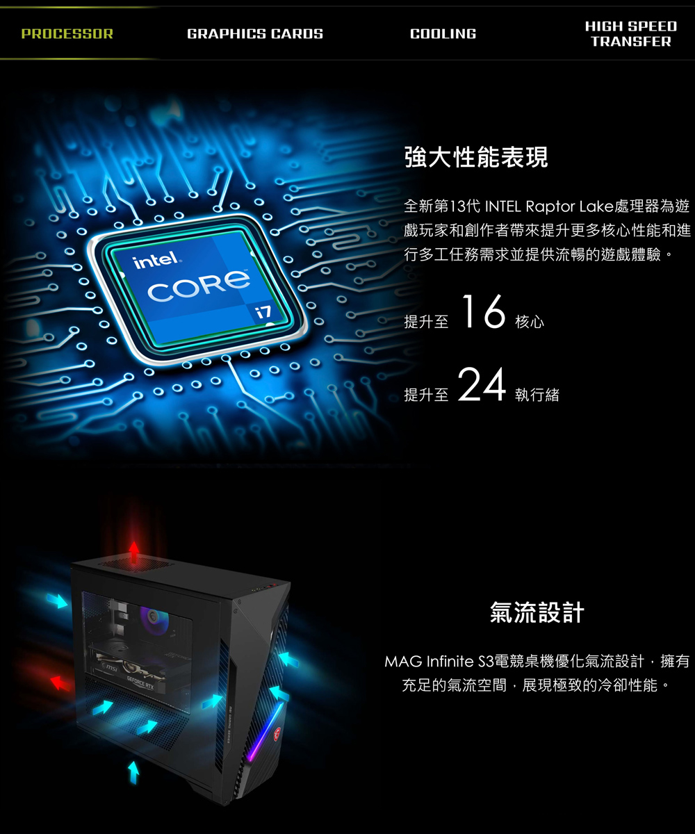 MSI 微星 i7 GTX1650電競電腦(Infinite